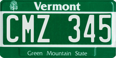 VT license plate CMZ345