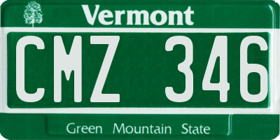 VT license plate CMZ346