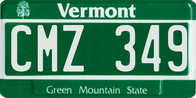 VT license plate CMZ349