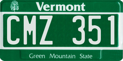 VT license plate CMZ351