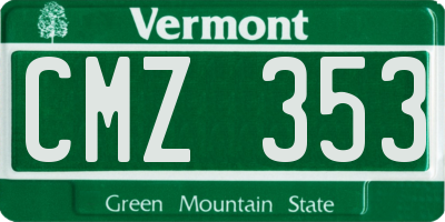 VT license plate CMZ353