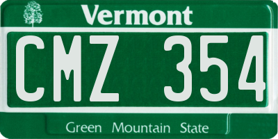VT license plate CMZ354
