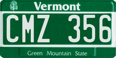 VT license plate CMZ356