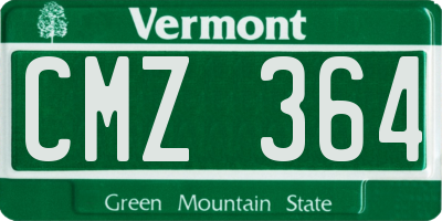 VT license plate CMZ364