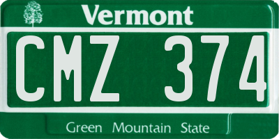 VT license plate CMZ374