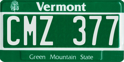 VT license plate CMZ377