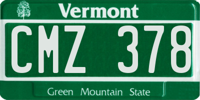 VT license plate CMZ378