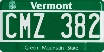 VT license plate CMZ382