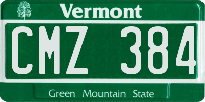 VT license plate CMZ384