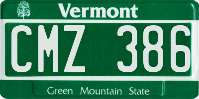 VT license plate CMZ386