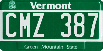 VT license plate CMZ387