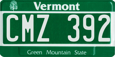 VT license plate CMZ392