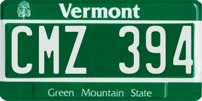 VT license plate CMZ394