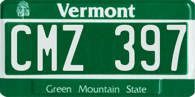 VT license plate CMZ397