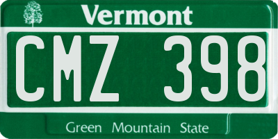 VT license plate CMZ398