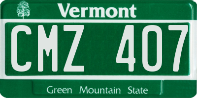 VT license plate CMZ407
