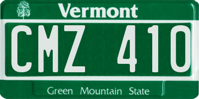 VT license plate CMZ410