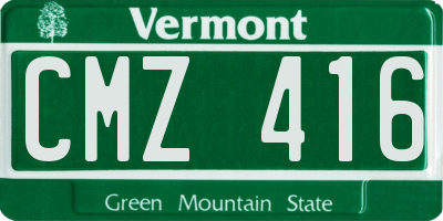 VT license plate CMZ416