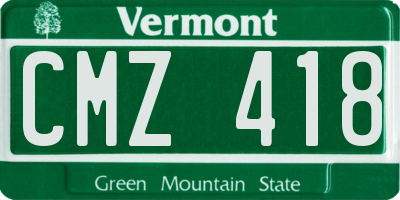 VT license plate CMZ418