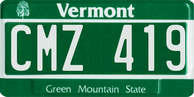 VT license plate CMZ419