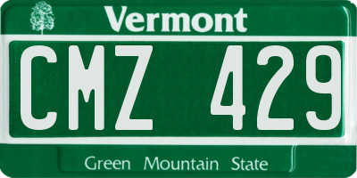 VT license plate CMZ429