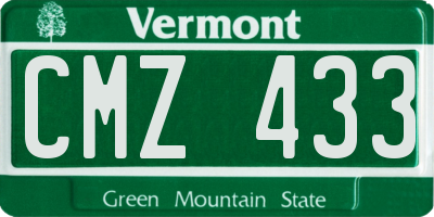 VT license plate CMZ433