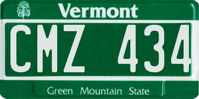 VT license plate CMZ434