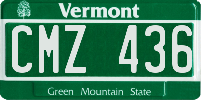 VT license plate CMZ436