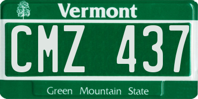 VT license plate CMZ437