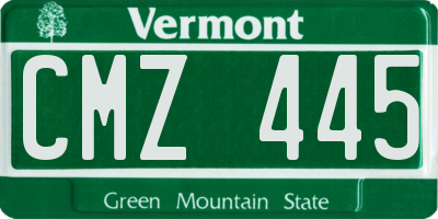 VT license plate CMZ445