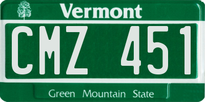 VT license plate CMZ451