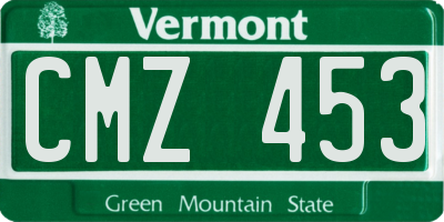 VT license plate CMZ453