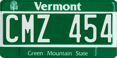 VT license plate CMZ454