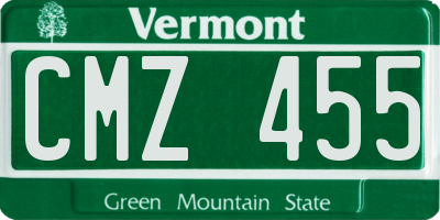 VT license plate CMZ455