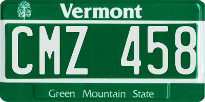 VT license plate CMZ458