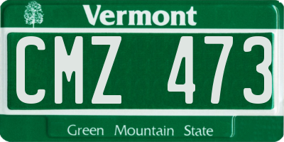 VT license plate CMZ473
