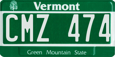 VT license plate CMZ474