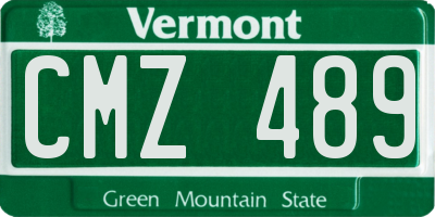 VT license plate CMZ489