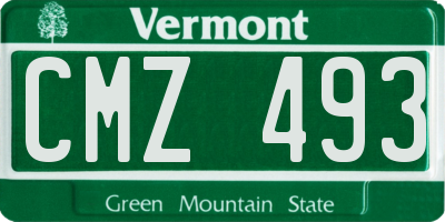 VT license plate CMZ493