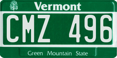 VT license plate CMZ496