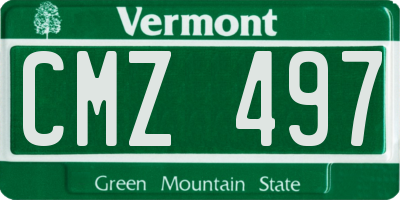 VT license plate CMZ497
