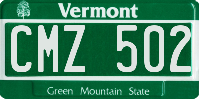 VT license plate CMZ502