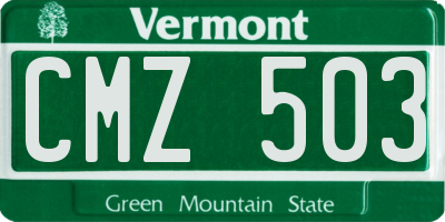 VT license plate CMZ503