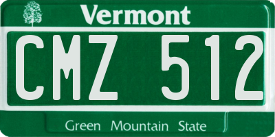 VT license plate CMZ512
