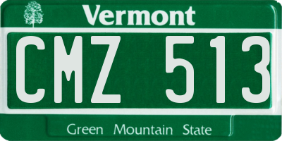 VT license plate CMZ513