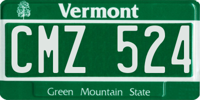 VT license plate CMZ524