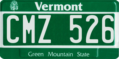 VT license plate CMZ526