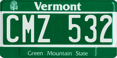 VT license plate CMZ532