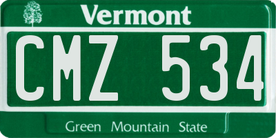 VT license plate CMZ534