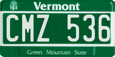 VT license plate CMZ536